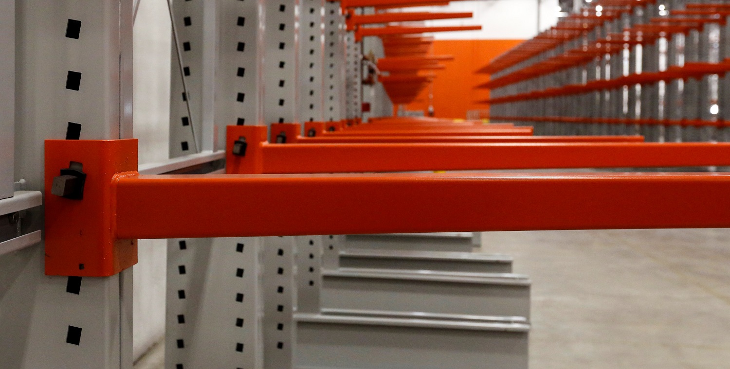 Heavy-duty structural steel cantilever racking