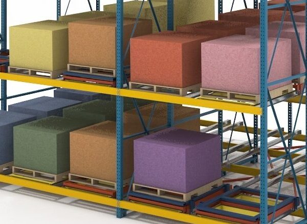 Push-back racking application visual