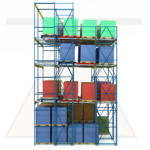 Push-back pallet rack with drive-in rack underneath