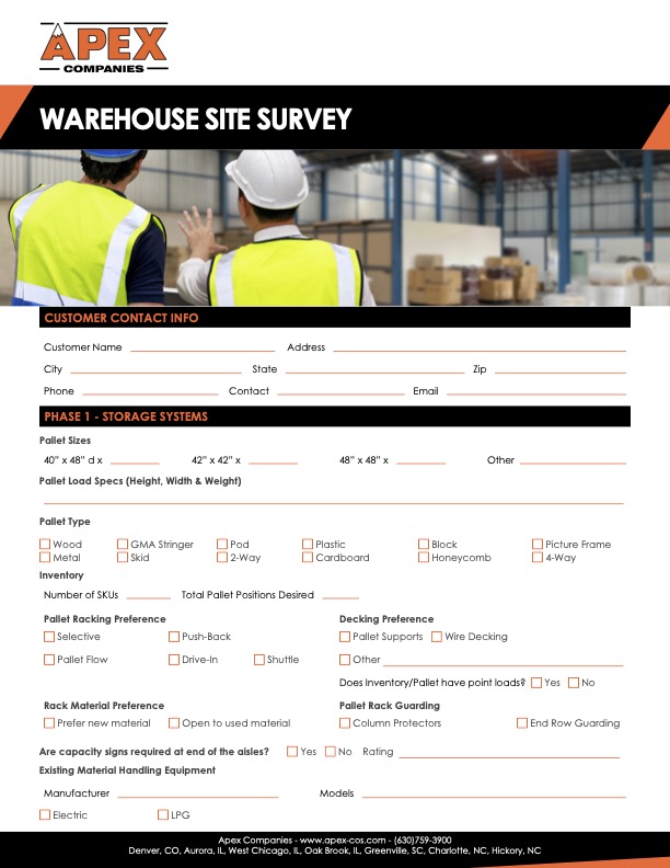 Apex Warehouse Site Survey 9-7-22