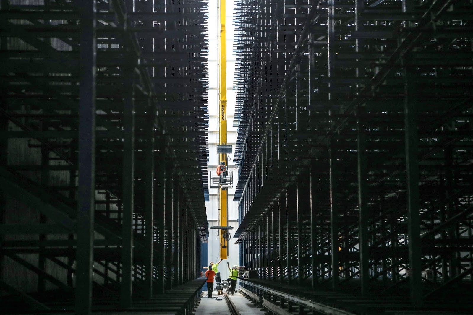 Fully-Automated ASRS Rack Supported Building -- Crane Installation | Apex Companies