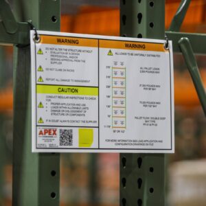 Pallet Rack Load Capacity Plaque | Apex Companies