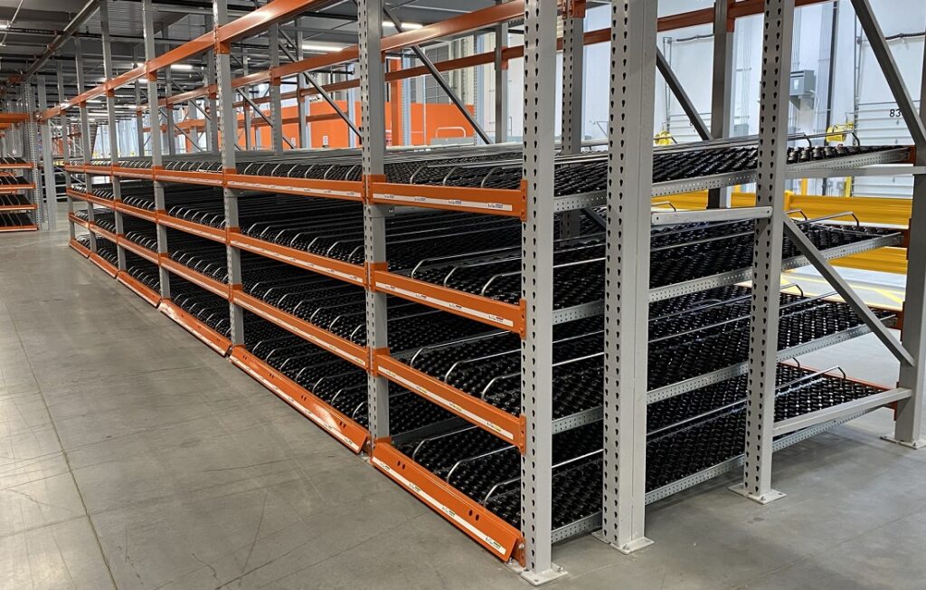 Carton Flow Rack with Lane Dividers
